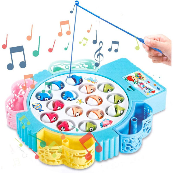 Fishing game board game magnetic music fish toy 4 fishing rod chi