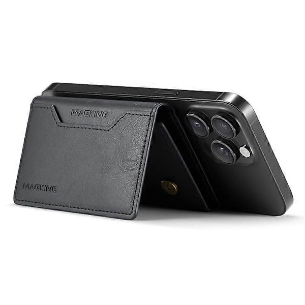 MAGKING K2 Ställ Magnetisk Korthållare Kompatibel med MagSafe RFID Mobiltelefonplånbok - Perfekt_xx Black