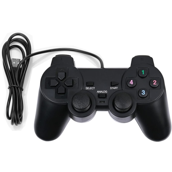 USB-kabelansluten spelkontroll för Windows PC/Raspberry Pi Gamepad Fjärrkontroll Dubbel vibrations speljoystick Joypad för stationär dator bärbar dator