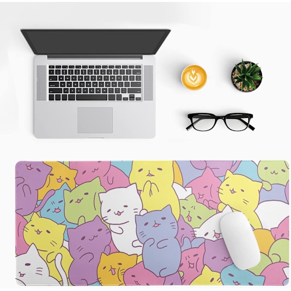 Gaming Mousepad, Stor Stort Mousepad til Skrivebord, Stort Computer Tastatur Skrivebordspude, Syet Kanter Mousepad, 3mm Tyk Lang 31,5 X 11,8 Tommer
