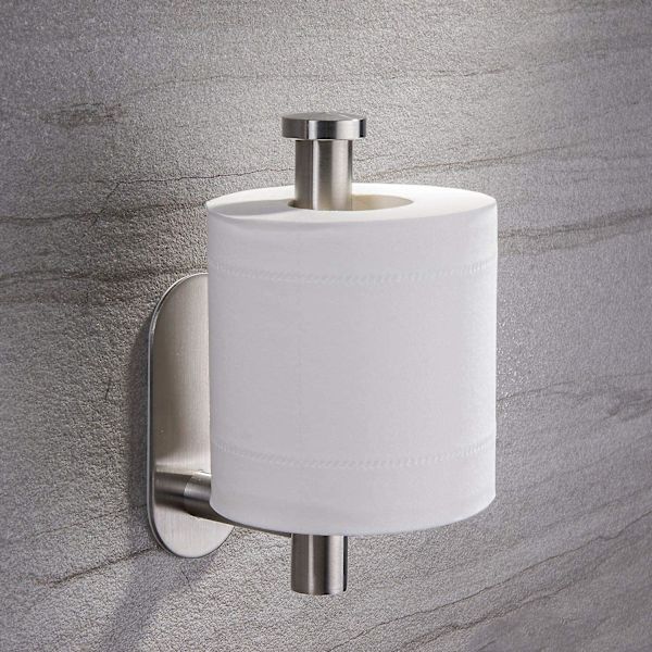 Selvklæbende toiletrulleholder, toiletpapirholder i rustfrit stål til badeværelse og køkken