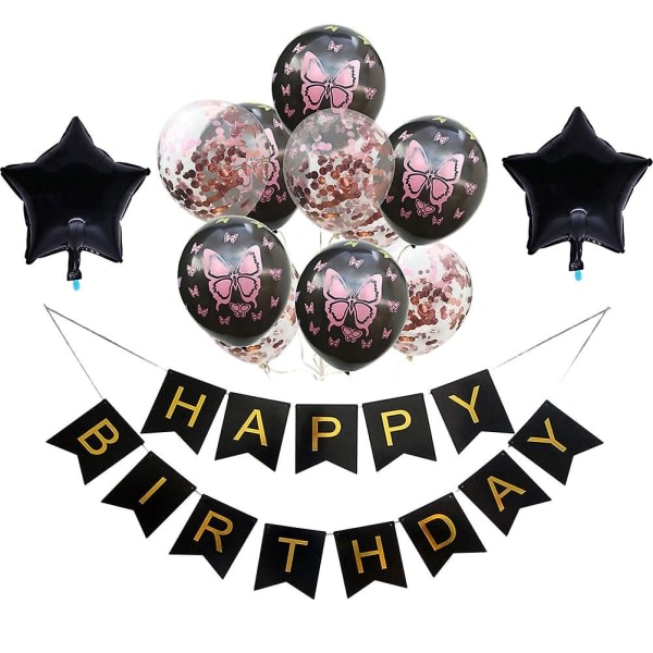 13 stk Brevballoner Latexballoner Fødselsdagskonfettiballoner Babyshowerfestballoner Festballonsæt (M, sommerfugl)