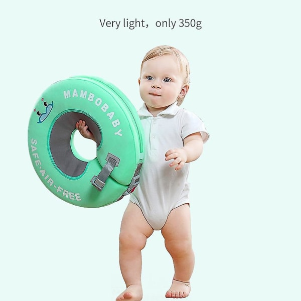 Mambobaby B510 Non-inflatable baby float ring neck ring head float ring swim ring toys swim trainer for g green Medium Size for 0-6 Months