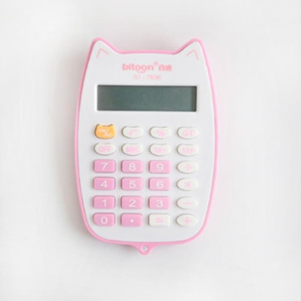 Söpö kämmenlaskin opiskelijoille, power elektroninen laskin (vaaleanpunainen)