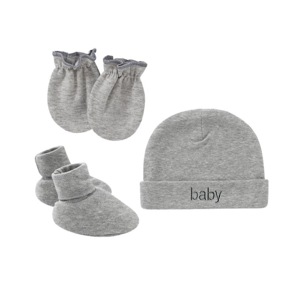 Baby Newborn Cotton Hat Gloves Cover Set Newborn Single Layer Set For Baby Girls Boys Birth Keep Warm Clothes Accessories