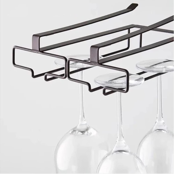 2-pack vinglasställ hängande, displayställ för barkök (svart)