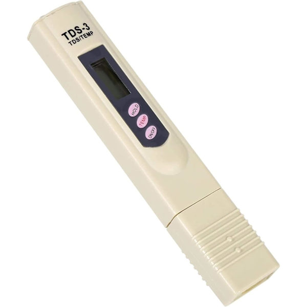 Tarkka TDS-mittari 0-9999 PPM Lämpötilan vedenlaadun testi-valkoinen