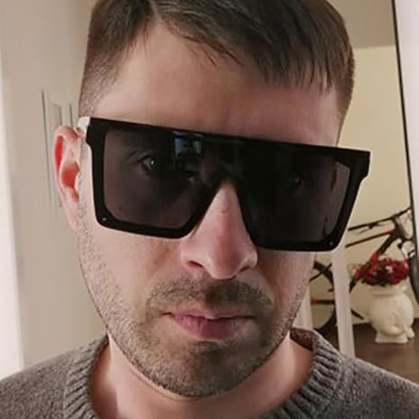 Uusi trendi iso yhden kappaleen kehys Uv400 aurinkolasit Street Shot ajolaseja musta-läpinäkyvä punainen Black-Transparent Red