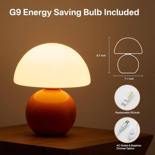 Sopplampe Bordlampe for Soverom (Oransje) orange