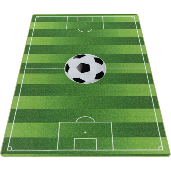 Barnmatta Kort Lugg Fotbollsplan Design Baby Barnkammare Lekrum Mjuk Tvättbar Rektangulär Pojkar Grön