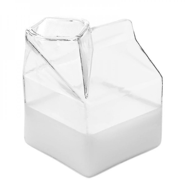 2-pakning melkekartong i glass Klar minikrembeholder Juiceflaske
