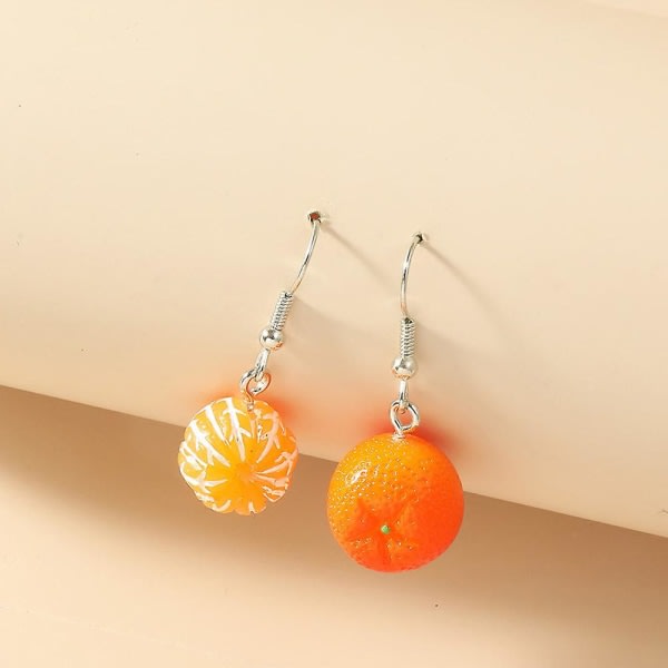 2 par appelsinformede øredobber Lady Lovely øredobber Mote øresmykkedekorasjoner (0,8X0,8cm, oransje)
