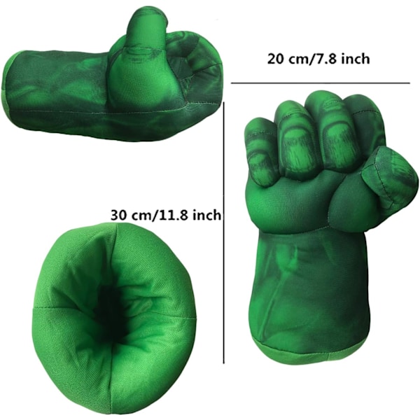 Superhjältehandskar för barn Superhjälte Leksak Superhjälte Händer Barn Mjuk Plysch Superhjälte Nävar Cosplay för Pojke Jul Halloween Födelsedagspresent (grön) Green