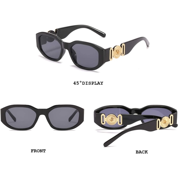 BUTABY rektangulære solbriller for kvinner Retro kjørebriller 90-talls vintage mote uregelmessig innfatning UV400-beskyttelse