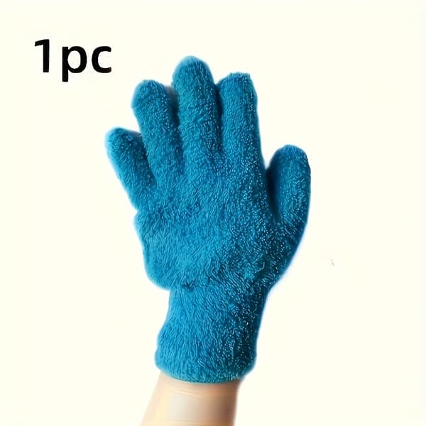 Mikrofiber Dammtorkarhandskar, Korallfleece-tyg, Elastiska & Andningsbara, 4 Färger Blue