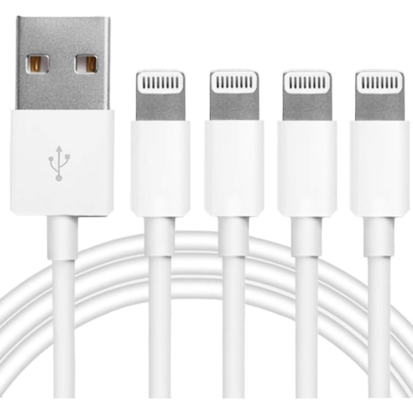 4-pak [Apple MFi Certificeret] Oplader Lightning til USB Opladningskabel 6FT Ledning Kompatibel iPhone