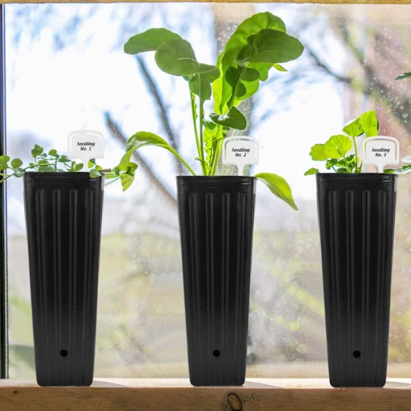 Plastik potter 50 stk. frøplanter potter Blomster potter, Dybe plante potter Høje træ plante potter