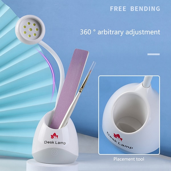 LED UV-nagellampa, Mini Hands Free Light Rotatable Nagel torktumlare Snabbtorkande Nagellack Härdande Lampa Svanhals Flash Härdande Ljus White 0.24