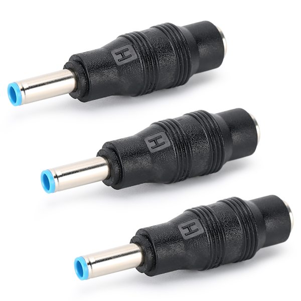 3 stk strømforsyningskontakt 5,5 x 2,1 mm hunn og 4,5 x 3,0 mm hann laderkontakt for HP bærbar PC