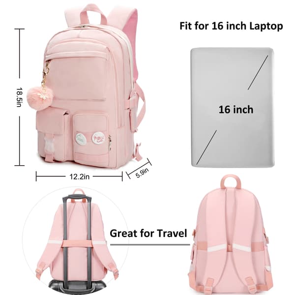 Stor Kapacitet Student Barn Primär Tonåring Väskor Söta Barn Skolryggsäck för Flickor Pink