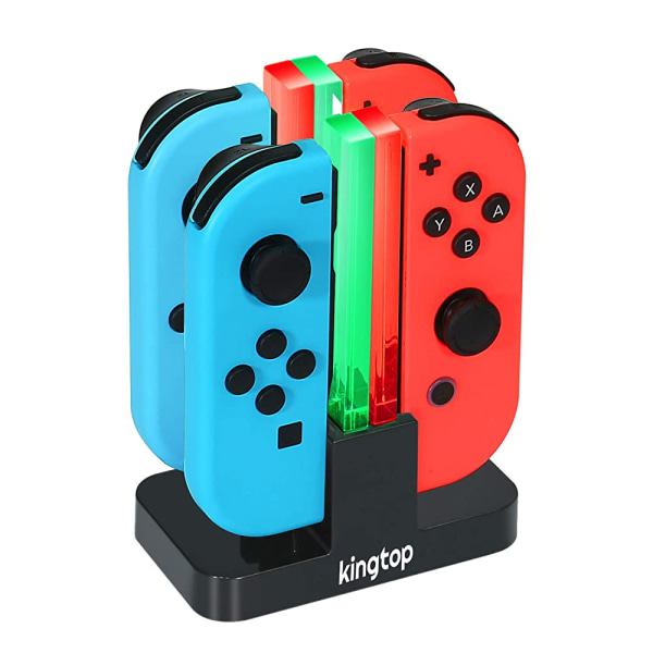 4 i 1 ladestasjon for Nintendo For Switch Con med individuell LED-indikator