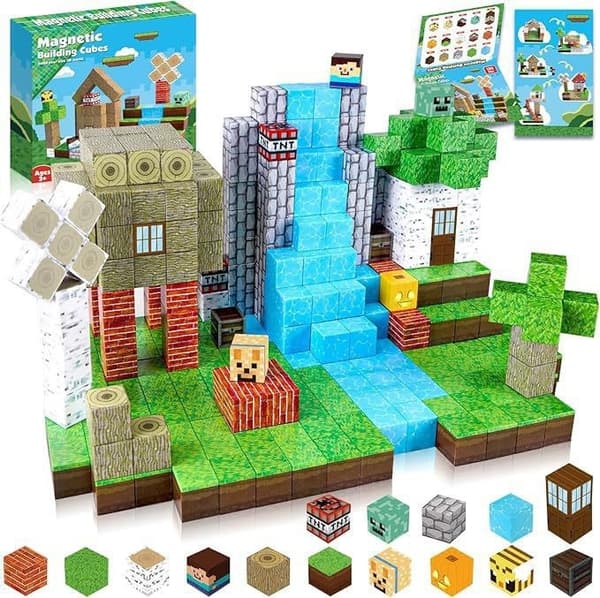 Magnetisk Byggeklodssæt - Pædagogisk Gør-det-selv Puslespil til Børn Dark Cave [100pcs]