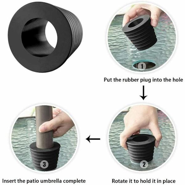 2X Kuminen sateenvarjon kartiokiila sateenvarjon jalustan reiän tulppaan pöytäpatio sateenvarjo 1,5 tuumaa/38 mm -