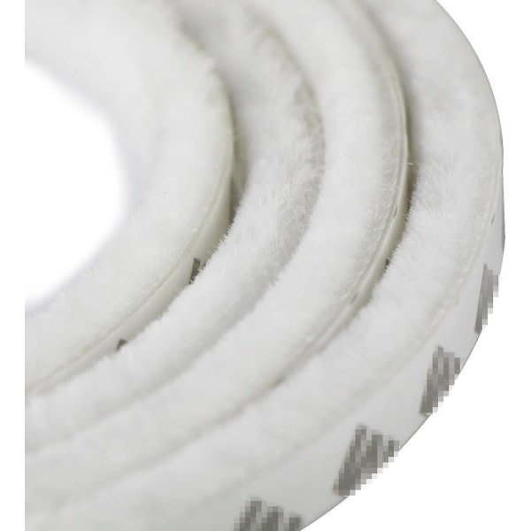 9 mm X 15 mm selvklebende anti-støv børstelist for bevegelige vinduer og dører (hvit)