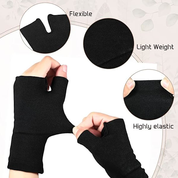 2 st kompressionshandledsstöd tum handledsskena andningsbar handleds- och tumstöd elastiskt handledsstöd handstöd för kvinnor män sport, M