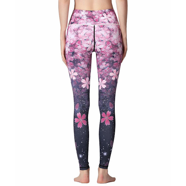 Yoga Leggings, Dam High Waist, Färgade Gym Sport Leggings Tummy L