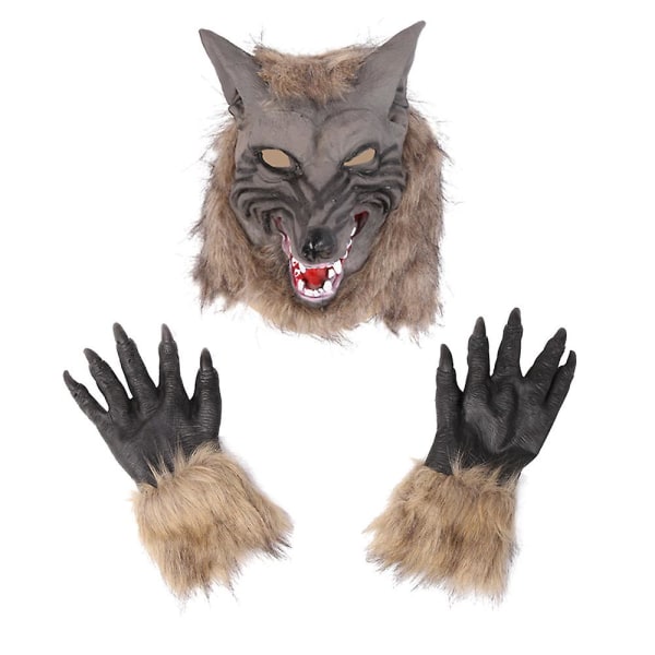 Kostume Mask Ulve Maske Voksne Halloween Fest Cosply Wolf Werewolf Hovedbeklædning Kostume Maske Hovedbeklædning