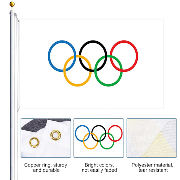 Olympialaulu, Pariisi 2024 Olympialaulut, 150x90 cm Olympialaulut Koriste, Olympialaiset Koriste 2024, Olympialaulut 2024