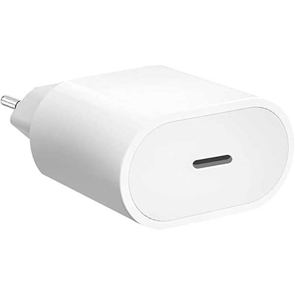 2-Pack - Oplader til iPhone - Hurtigoplader 20W med 1m kabel silver