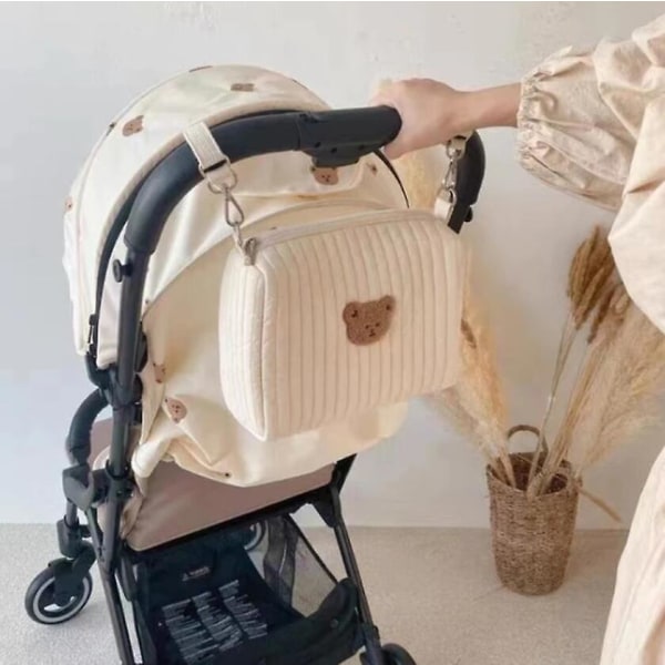 Korea Style Newborn Baby Care skötväska Mummy Axelväska Broderi Quiltad barnvagn Blöjförvaringsarrangör Stora handväskor