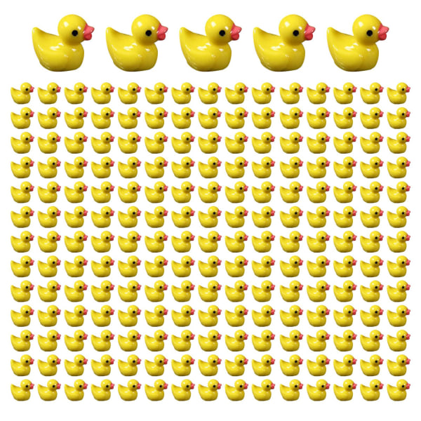 100/200 stk Mini Rubber Ducks Miniature Resin Ducks Gul Tiny D 200pcs yellow 200pcs
