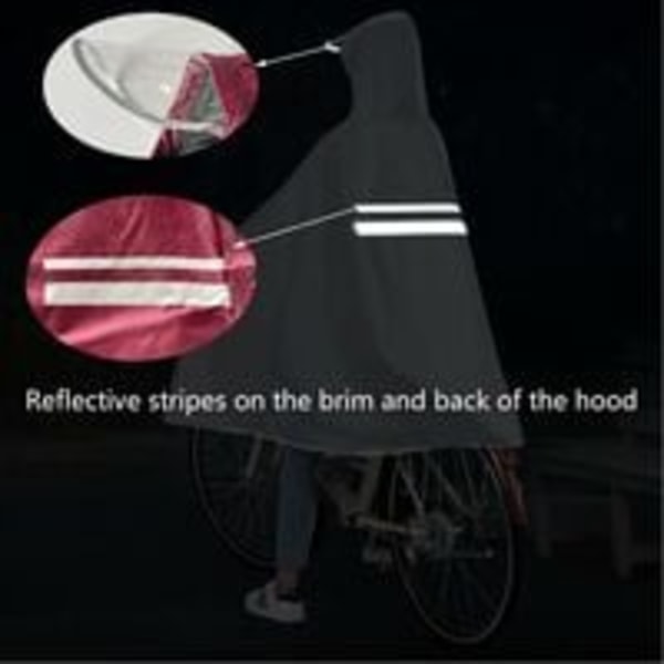 Vanntett sykkelkappe, unisex sykkelponcho, lett sykkelregnponcho, med hatt, for sykler, terrengsykler, elektriske sykler (rød)