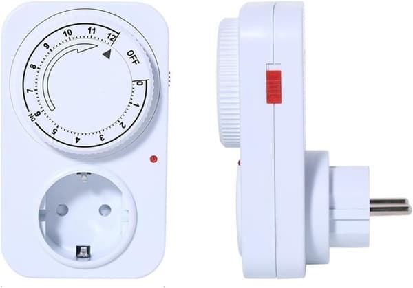 Timer Switch Mechanical Timer Socket 12-Hour Timing Power Off Time Control Switch Power Outlet 16A 3680W Lamp Pump Time Relay