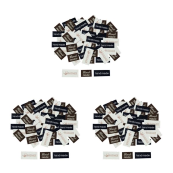 1/2/3/5 100x Käsinkirjoitetut englanninkieliset merkit T tagit kangas DIY Vaatteet Käsinkirjoitettu kruunun tulostus 120 kpl Handmade Crown Print 120 Pcs 3 Sets