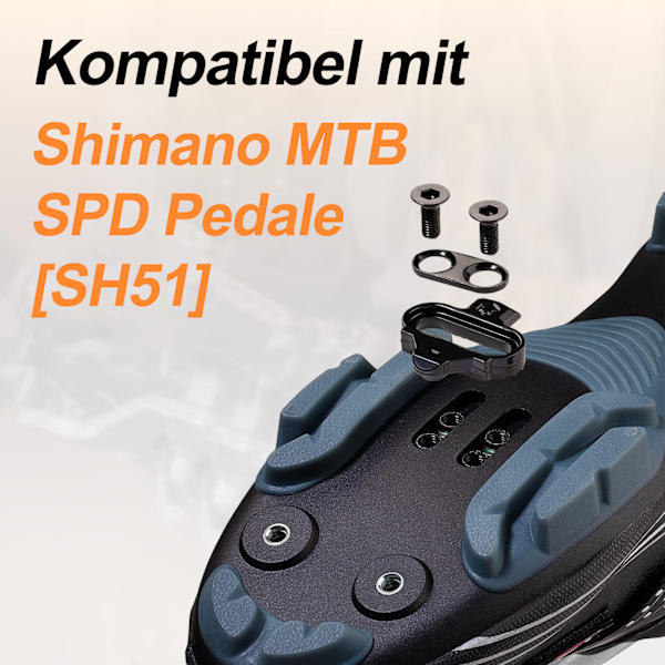 Cykelpedalklossar Set, SPD-kompatibla Cykelpedalklossar Cykeltillbehör Set för Mountainbike & Inomhuscykling