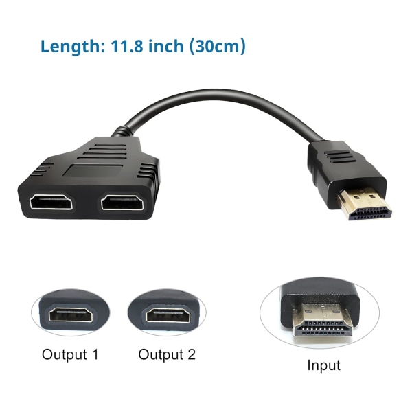 HDMI-jakaja-sovitin HDMI-kaapeli 1 sisään 2 ulos