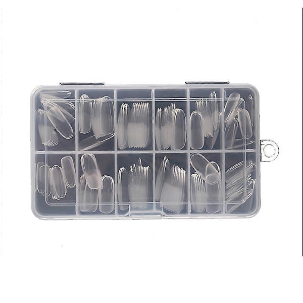 240 stk. Medium Mandelformede Gennemsigtige Falske Negle Tips Extension