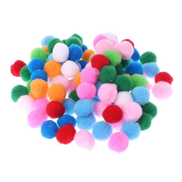 100 kpl Pehmeitä Pyöreitä Fluffy Craft Pom Poms Ball Sekalaisia ​​värejä Pom Poms 30mm Tee itse