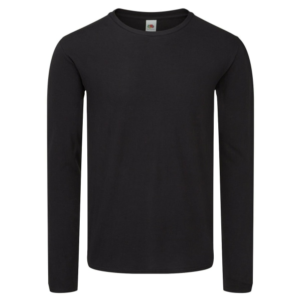 Fruit Of The Loom Men's Iconic 150 pitkähihainen T-paita L Musta Musta Black L