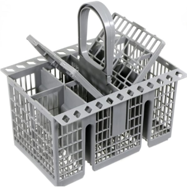 Universal cutlery basket for dishwasher (removable handle)