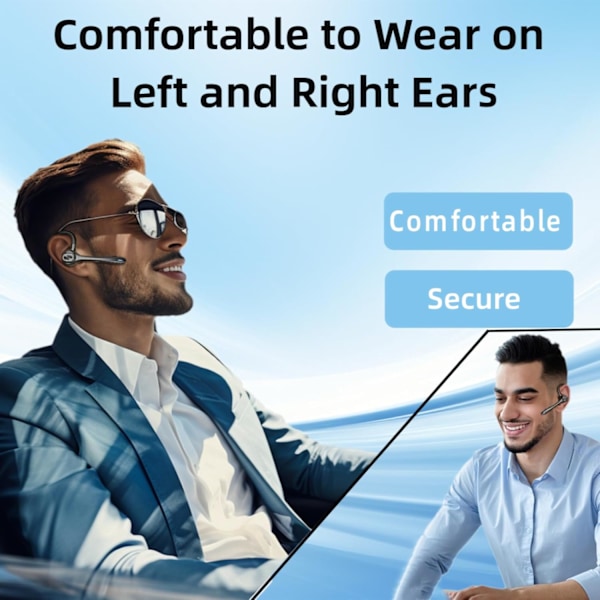 Bluetooth Headset med støjreducerende mikrofon, øretelefoner med LED-display, opladningsetui, iOS Android Samsung mobiltelefoner, lastbilchauffører, erhverv