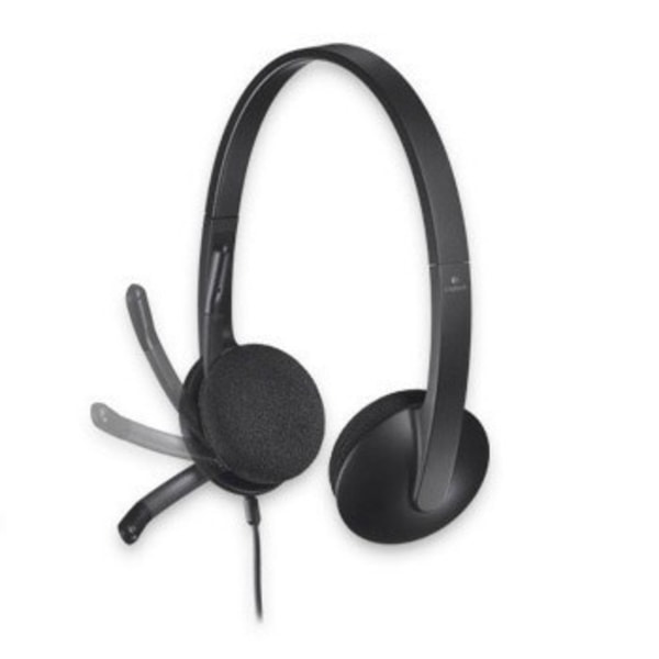 H340 Trådløst Headset, Stereo Hovedtelefoner med Støjreducerende Mikrofon, USB, PC/Mac/Laptop - Sort