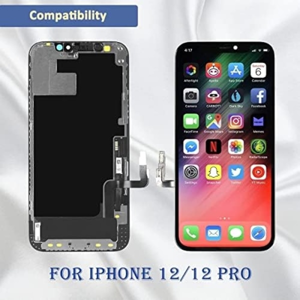 iPhone 12/12 Pro udskiftningsskærm med værktøj og lim
