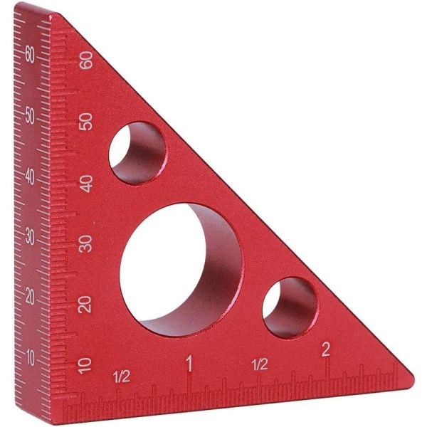 2 tommer/6 cm aluminiumslegering firkantet lineal, retvinklet trekantet højde lineal Aluminiumslegering træbearbejdning måleværktøj