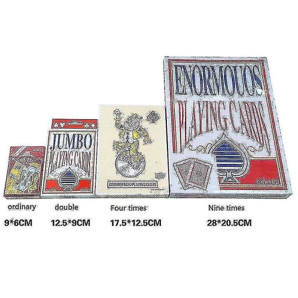 Jumbo Giant Spillekort Deck, Super Big Game Theme Full Deck kort til børn, voksne -