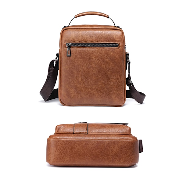 Axelväska PU Läder Herr Axelväska Sidoficka Axelväska Vintage Axelväska Mobiltelefon Väska Messenger Väska Axelväska Herr Väska, Brun
